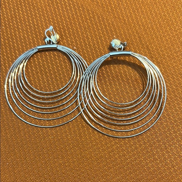 Jewelry - Silver Clip OnGeometric Statement Earrings